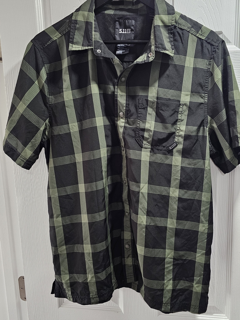 5.11 Tactical Men’s Short Sleeve Plaid Shirt - Black & Olive